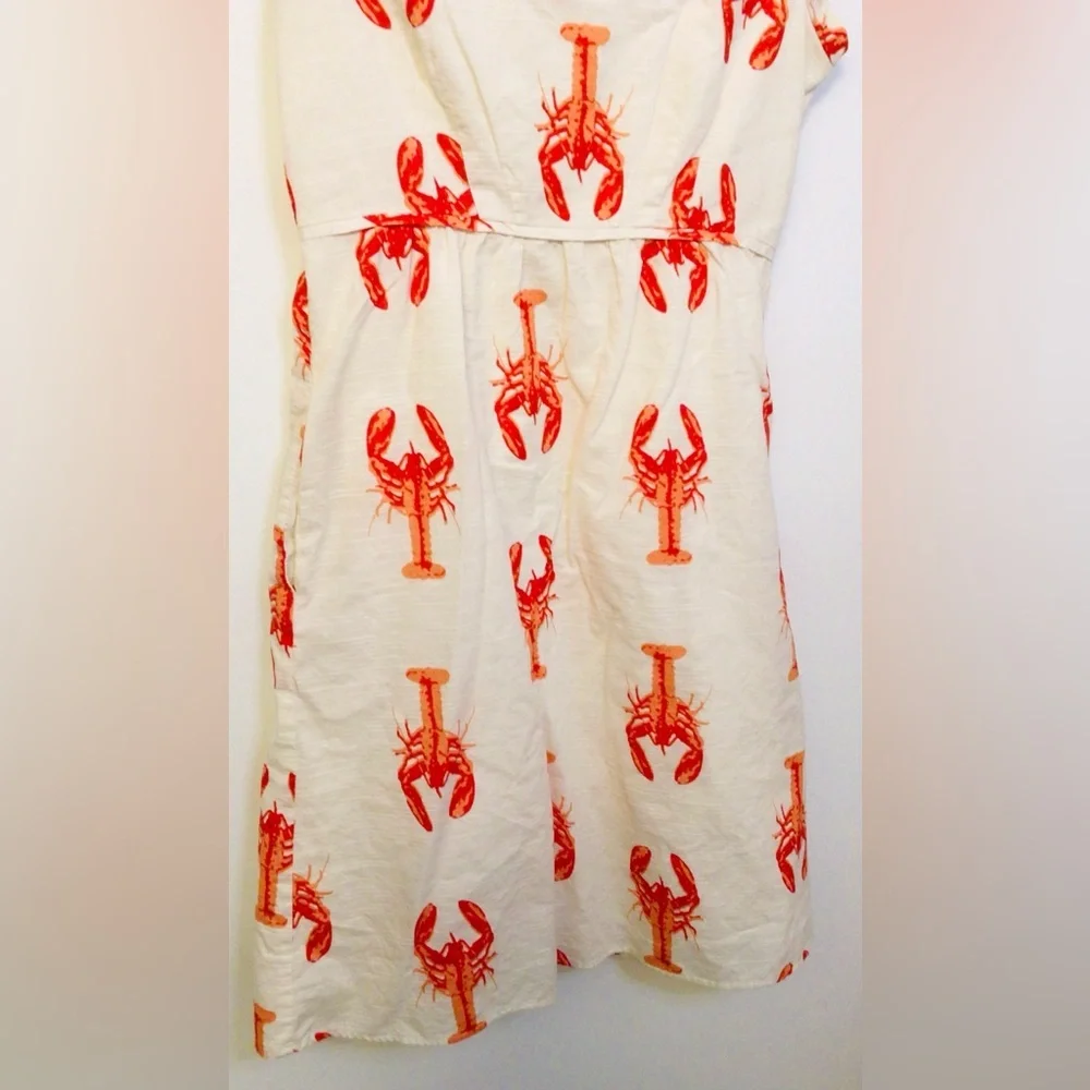 Downeast Lobster print lined dress size small - Picture 2 of 6